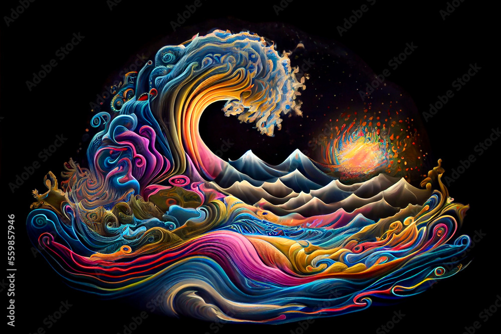 Generative AI render of abstract art wallpaper Generative AI render of abstract art wallpaper