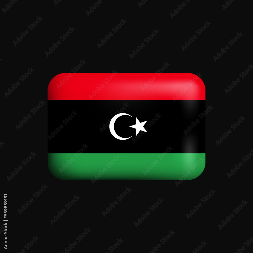 Libya Flag 3D Icon. National Flag of Libya. Vector illustration Libya Flag 3D Icon. National Flag of Libya. Vector illustration