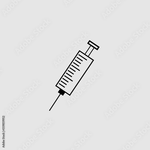 Outline syringe vector icon for web design isolated on white background