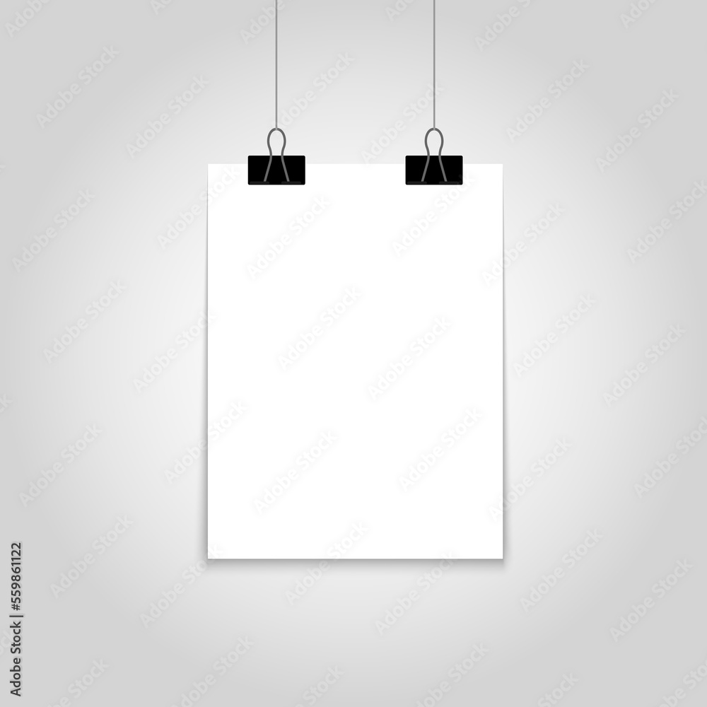 Mockup poster. one hanging poster mockup. Vector Mockup poster. one hanging poster mockup. Vector