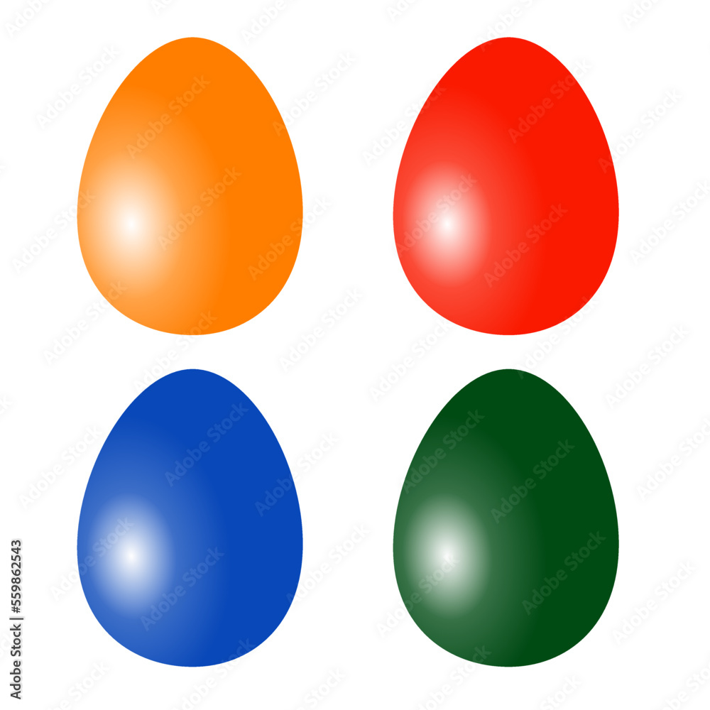 Set of multi-colored Easter eggs isolated on white background. Set of multi-colored Easter eggs isolated on white background.