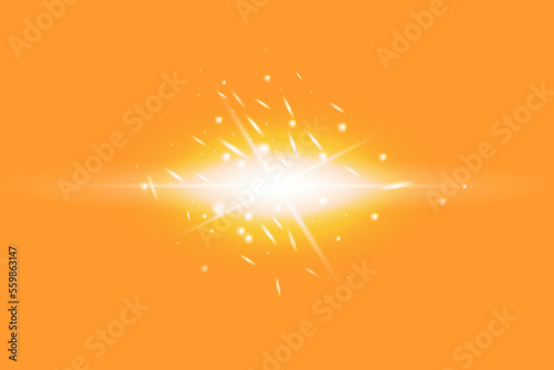 Solar rays.Warm sun on a yellow background. Leto.bliki. 