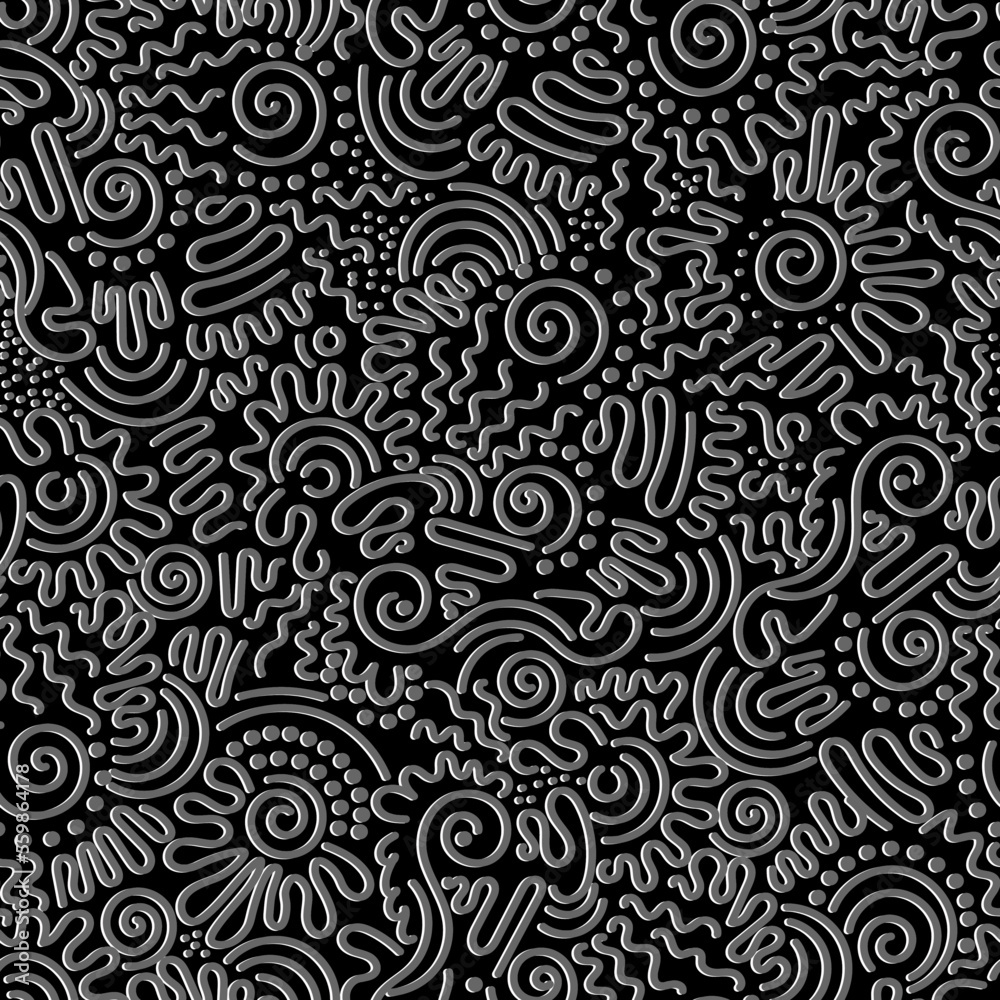 seamless vector wallpaper with smooth chaotic zigzags and spirals. abstract background pattern