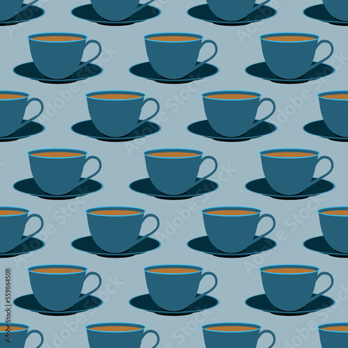 Seamless pattern coffee and tea cup