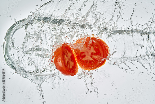 High Speed Photography Tomatoes Water Splash