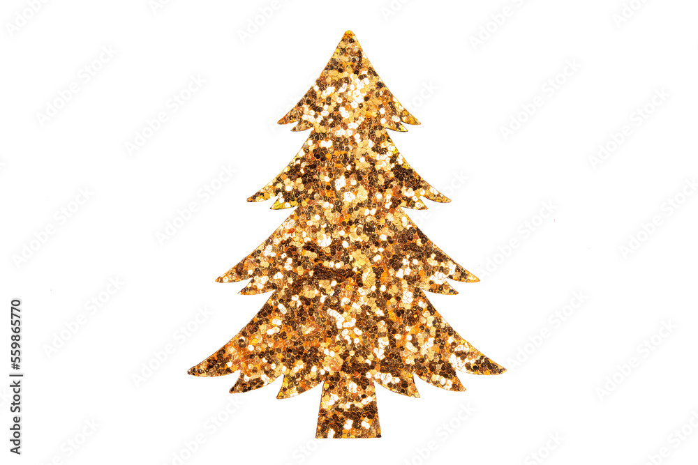 Gold glitter christmas tree