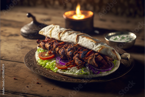 A big Turkish doner kebab