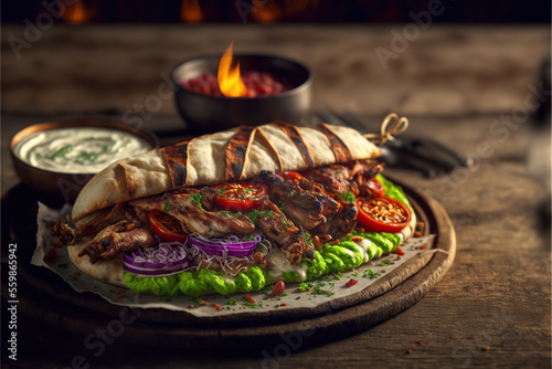 A big Turkish doner kebab