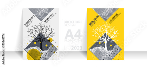 Brochure template flyer background for business design in A4 proportion.