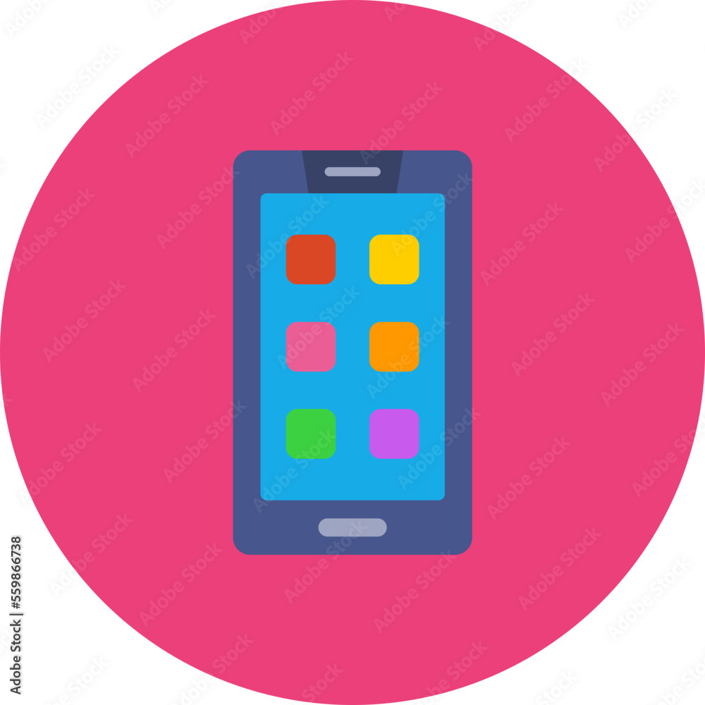 Smartphone Multicolor Circle Flat Icon Smartphone Multicolor Circle Flat Icon