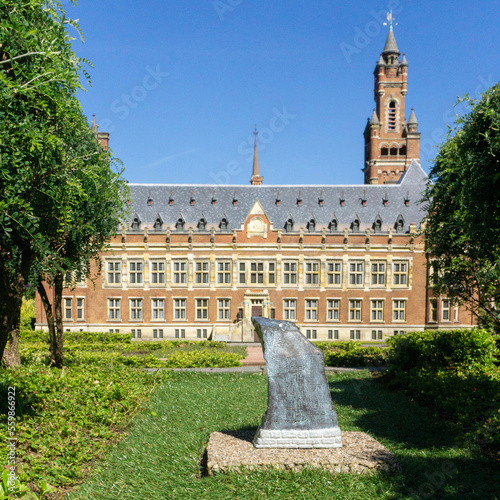 statue in front of a building
