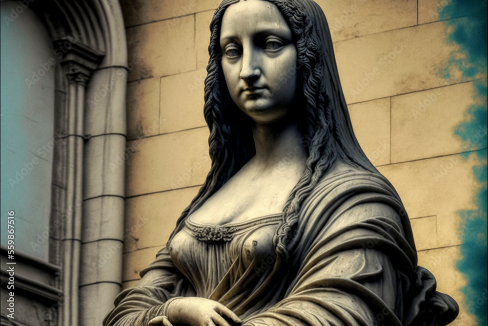 statue of the monalisa, generative ia statue of the monalisa, generative ia
