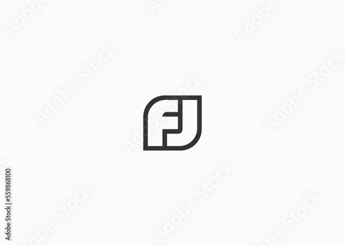 letter fj square logo design vector illustration template photo