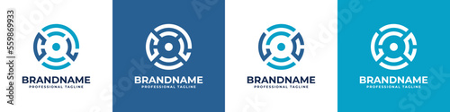 Letter CL or LC Global Technology Monogram Logo, suitable for any business with CL or LC initials.