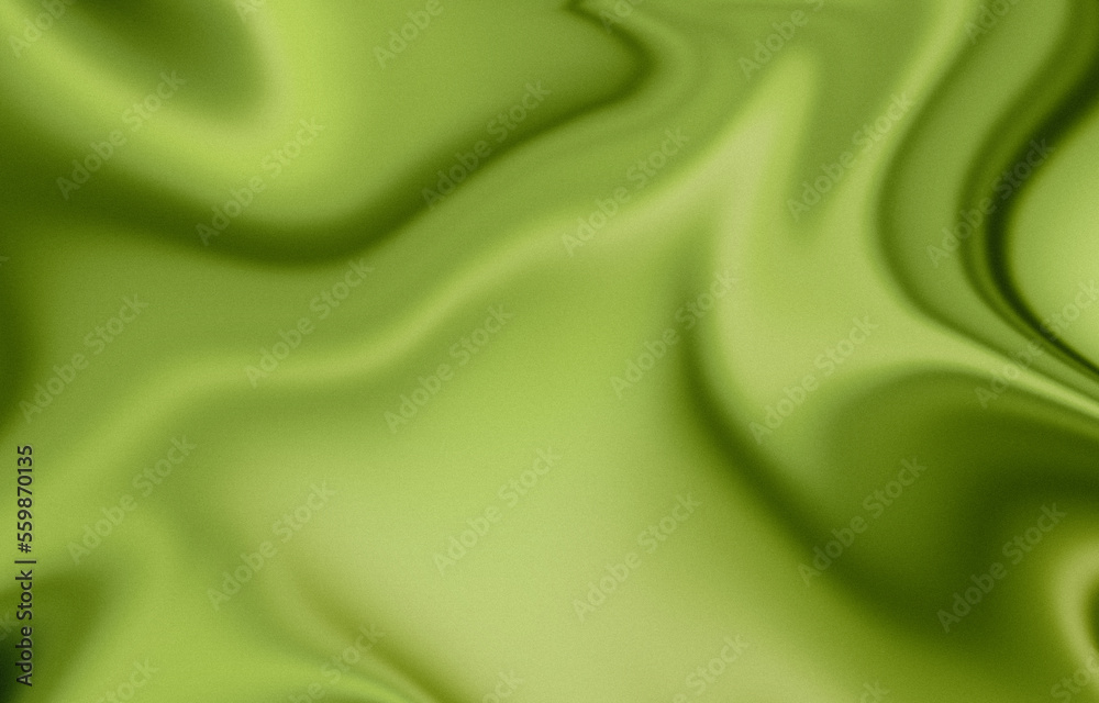 Fototapeta premium Green blurred abstract background. Fabric texture with folds