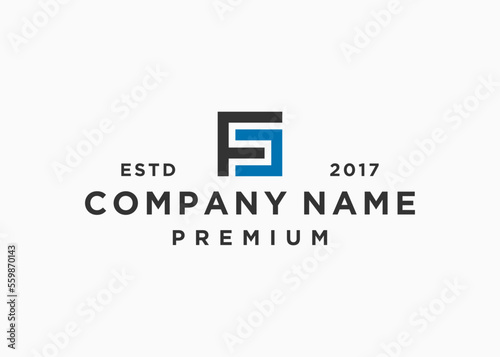 letter fc square logo design vector illustration template photo