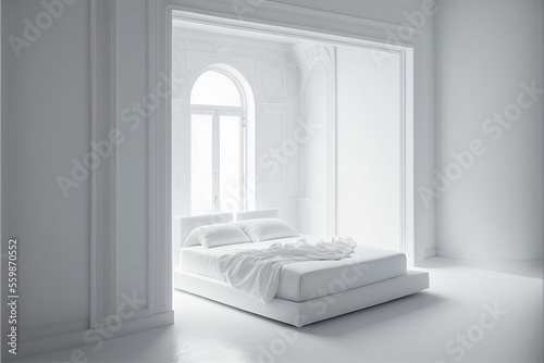 White Bedroom in an all White Room photo