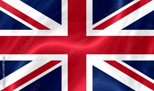 Shiny and waving United Kingdom flag