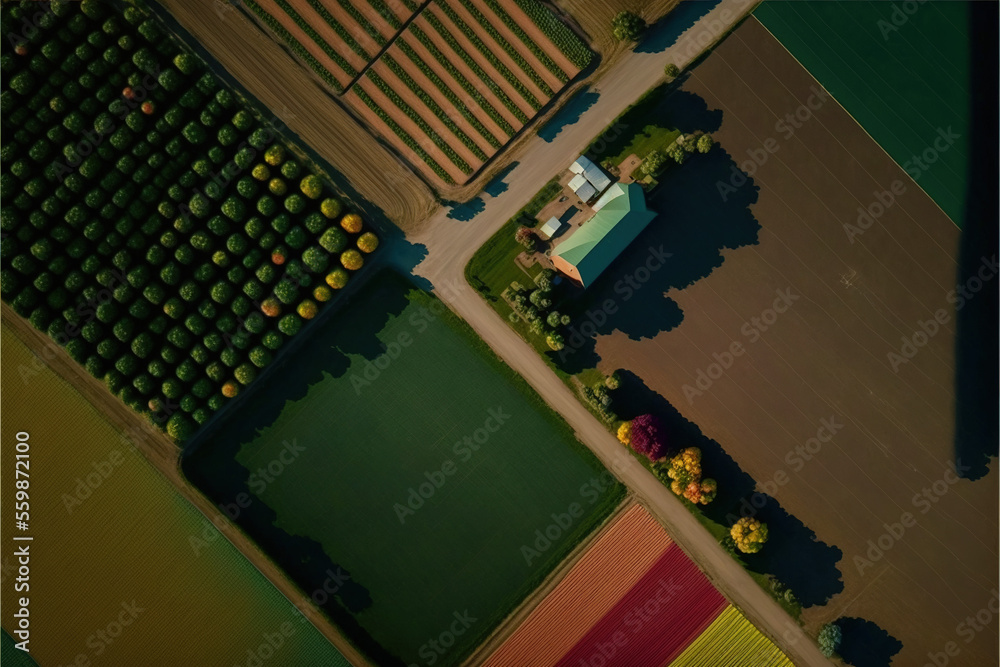 Drone Photography - Farm Fields (Generative Art)