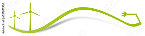 Windrad Energie Band Banner Strom Welle Wellen