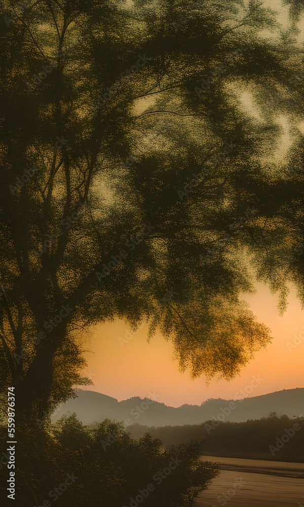 Obraz premium sunset in the forest