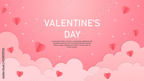 Happy valentines day greeting poster or banner. promotion and shopping template, 3D sweet heart on pink background.