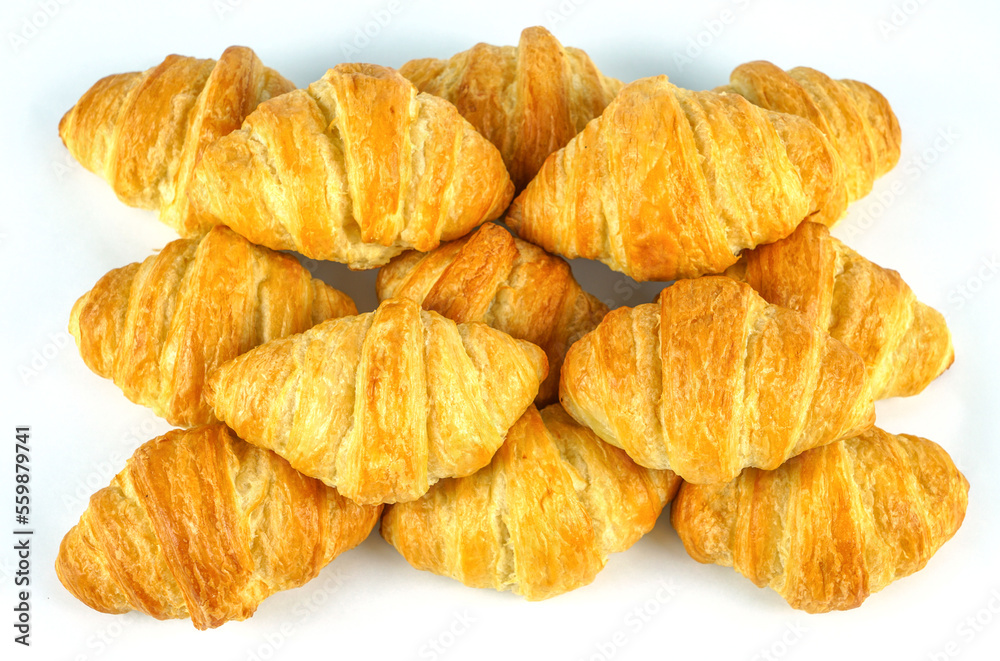 close up on butter cocktail croissants isolated on white background close up on butter cocktail croissants isolated on white background
