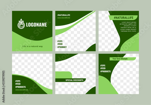 green social network template for urbanization, environment, doctors, nutritionists, nature and bio