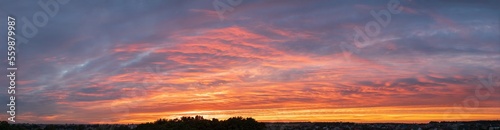 Beautiful scenery sunset evening sky with clouds.