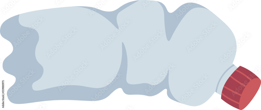 Fototapeta premium Plastic water bottle flat icon Waste