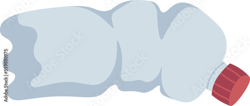 Plastic water bottle flat icon Waste