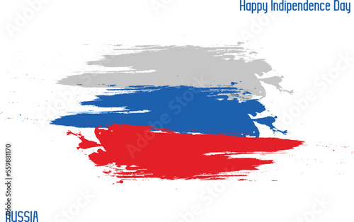 Grunge Brush Stroke Vecctor Design Russia National Flag