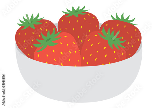 器に載せた苺のイラスト_2
