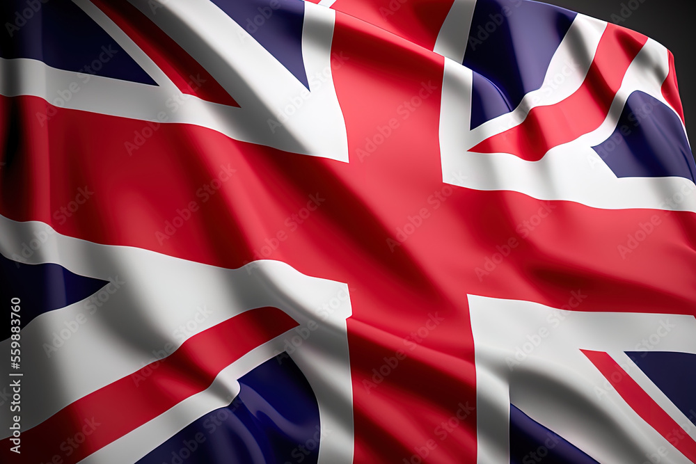 Fototapeta premium BACKGROUND UNITED KINGDOM FLAG WITH CENTRAL FLAG. Generative AI