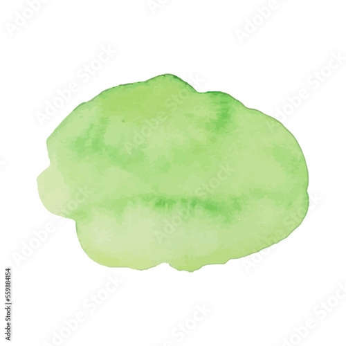 Green colors watercolor paint stains. vector background.