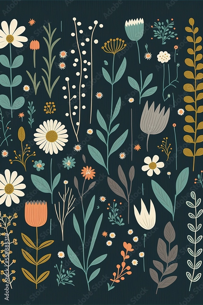 wild florals blue pink green yellow golden minimalist boho pattern background AI assisted finalized in Photoshop by me wild florals blue pink green yellow golden minimalist boho pattern background AI assisted finalized in Photoshop by me