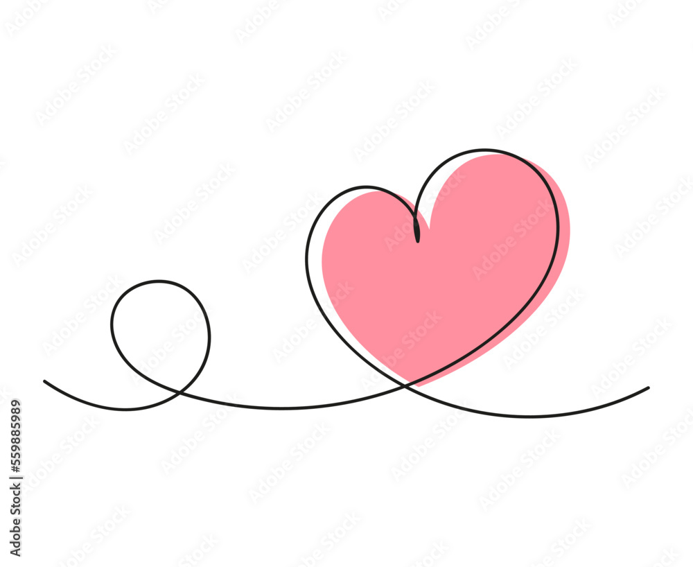One line heart