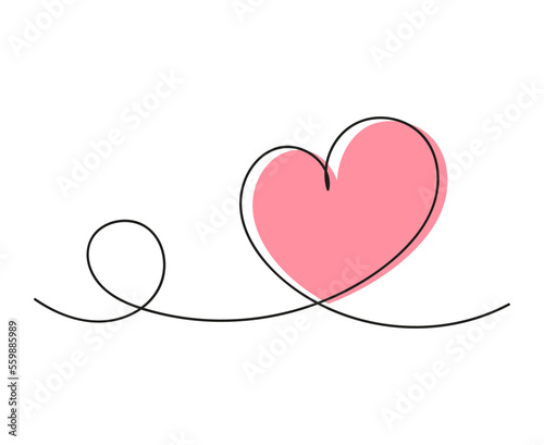 One line heart