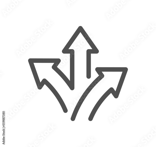 Direction related icon outline and linear vector.