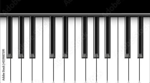 Black and White Piano Keys Taken. Musical instrument keyboard photo