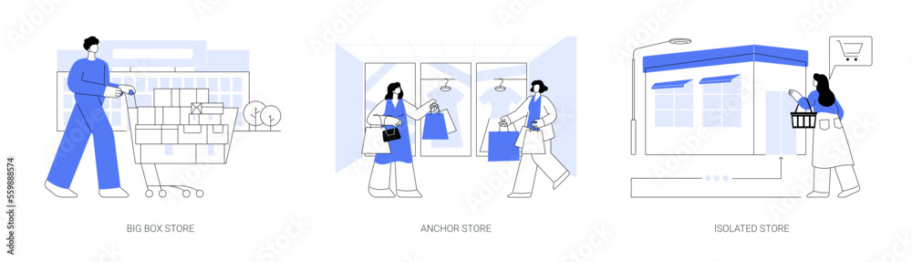 Retail shop abstract concept vector illustrations. Retail shop abstract concept vector illustrations.