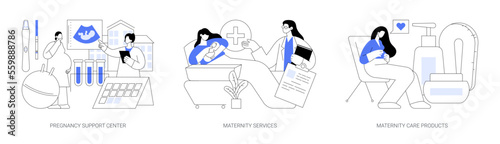 Motherhood abstract concept vector illustrations.