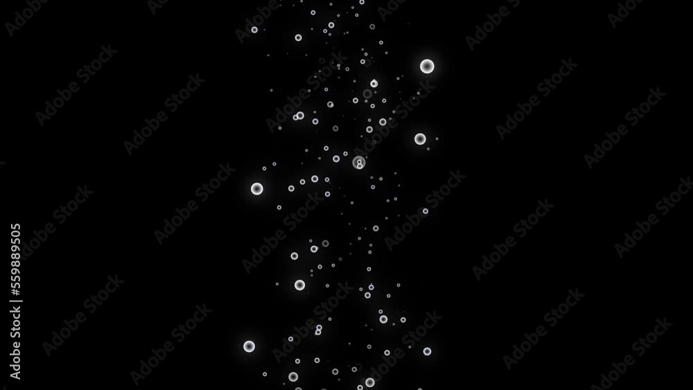 Bubble surges on black background move upward. Motion design geyser of bubbles is moving up. 3D Render 4k.