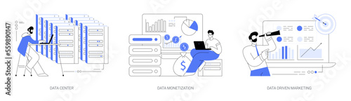 Selling database abstract concept vector illustrations.