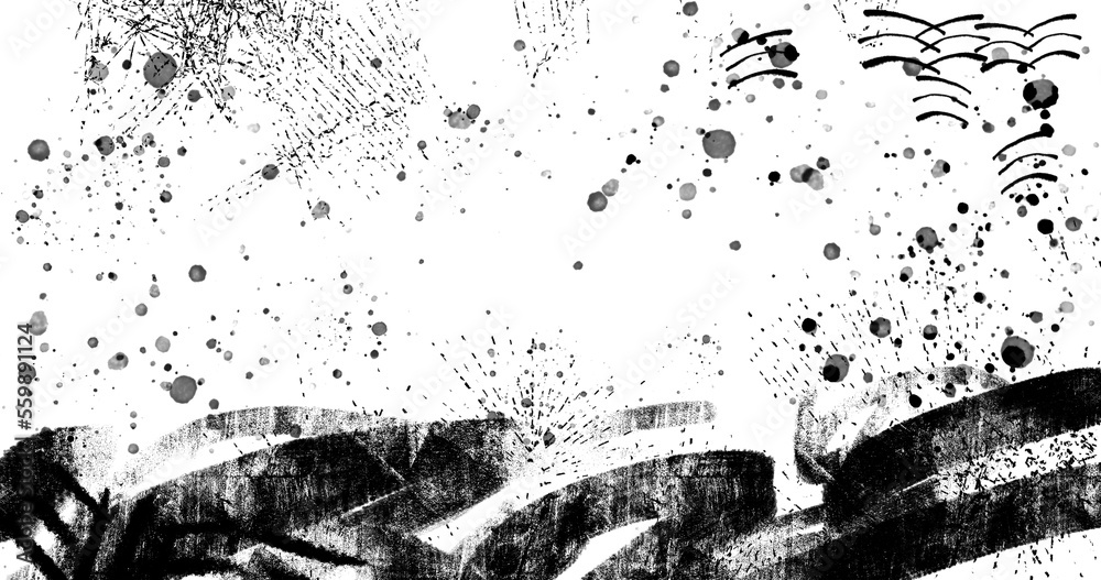 Obraz premium abstract grunge halftone black and white distressed textured background - PNG image with transparent background