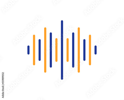 Sound wave line icon. Audio track sign. Radio music symbol. Colorful thin line outline concept. Linear style sound wave icon. Editable stroke. Vector