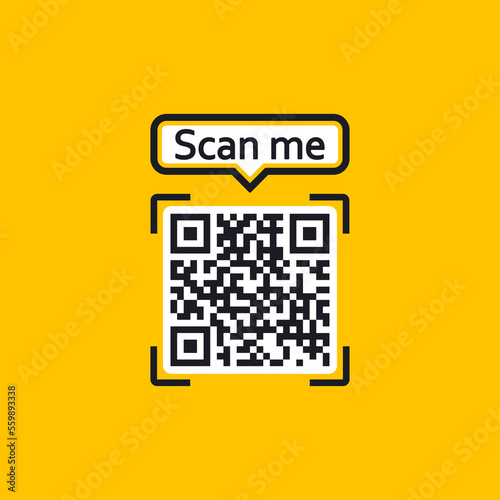 Scan vector icon. QR - code for mobile application, payment and identification.