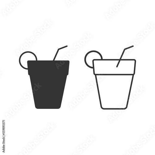 Coctail icon. Fresh alcohol liquid set line and background vector ilustration.