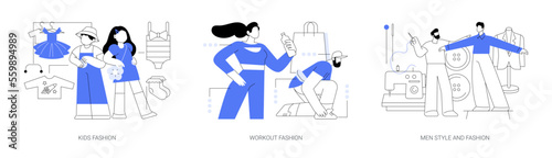 Clothes market abstract concept vector illustrations.