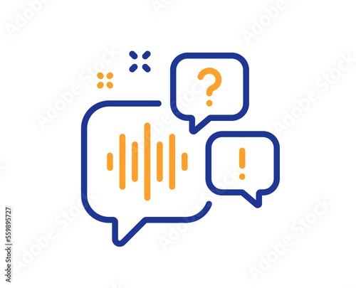 Voicemail line icon. Audio message sign. Listen music symbol. Colorful thin line outline concept. Linear style voicemail icon. Editable stroke. Vector